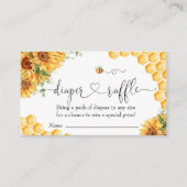 Carte D'accompagnement Raffle de la couche de Baby shower d'abeilles (Devant)