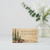 Carte D'accompagnement Raffle de la couche d'ours de maman et bébé rustiq (Debout devant)