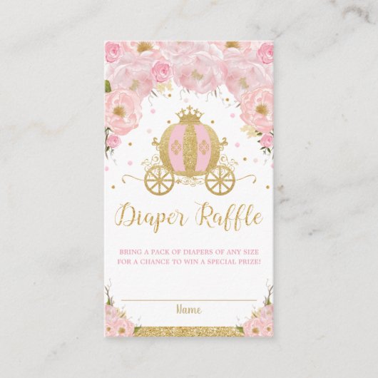 Carte D'accompagnement Raffle de la couche florale rose pâle de Princess (Devant)