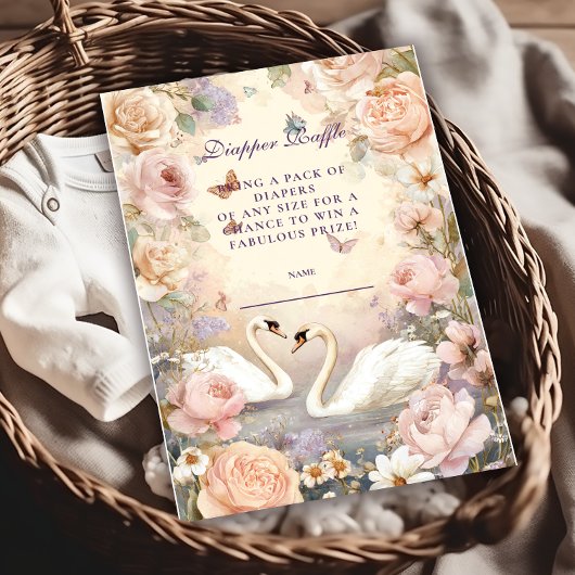 Carte D'accompagnement Raffle Diapper du jardin du lac Swan
