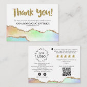 Carte D'accompagnement *~* Rainbow AGATE QR Logo MERCI Review AP8 (Devant / Derrière)