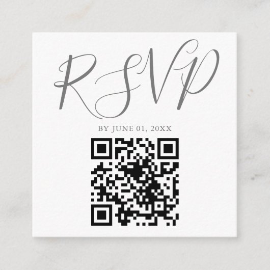 Carte D'accompagnement Rainbow Fade Simple Chic QR Code Mariage RSVP (Devant)