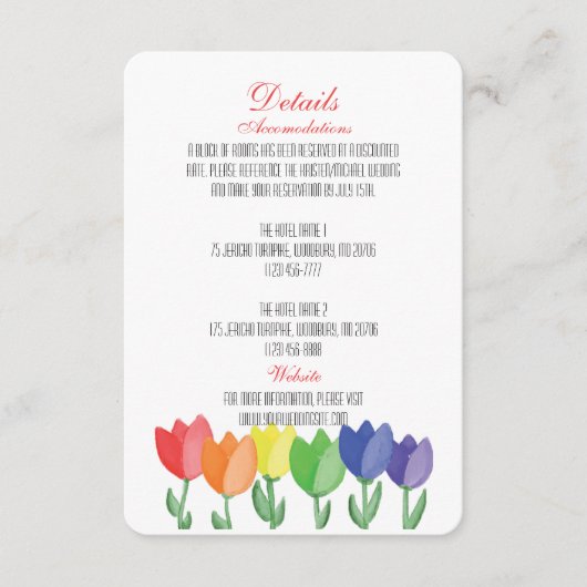 Carte D'accompagnement Rainbow FLOWER GAY Lesbian DETAILS MARIAGE (Devant)