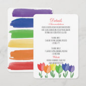 Carte D'accompagnement Rainbow FLOWER GAY Lesbian DETAILS MARIAGE (Devant / Derrière)