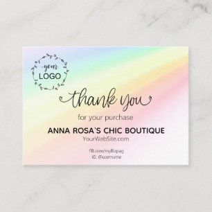 Carte D'accompagnement *~* Rainbow Hearts Merci logo de marque QR