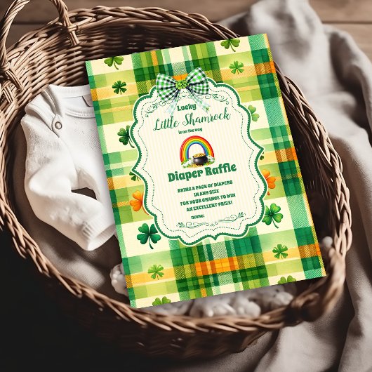 Carte D'accompagnement Rainbow Lucky Little Shamrock Diapper Raffer