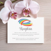 Carte D'accompagnement Rainbow Waves Simple LGBT Wedding Réception