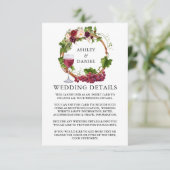 Carte D'accompagnement Raisins d'aquarelle Mariage de courroies florales (Debout devant)