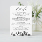 Carte D'accompagnement Raleigh Mariage Détails verticaux (Debout devant)