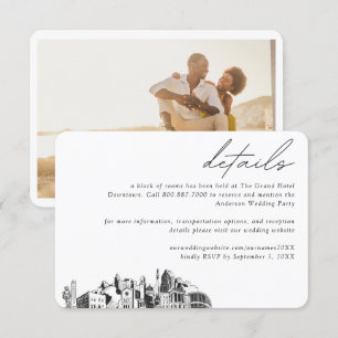 Carte D'accompagnement Raleigh Mariage Hotel Détails du bloc de chambre