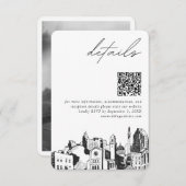 Carte D'accompagnement Raleigh Mariage moderne Détails QR Code (Devant / Derrière)