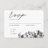 Carte D'accompagnement Raleigh Mariage traditionnel RSVP Option de repas (Devant)