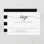 Carte D'accompagnement Rayures noires et blanches | Réponse simple script (Devant / Derrière)