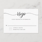 Carte D'accompagnement Rayures noires et blanches | Réponse simple script (Devant)