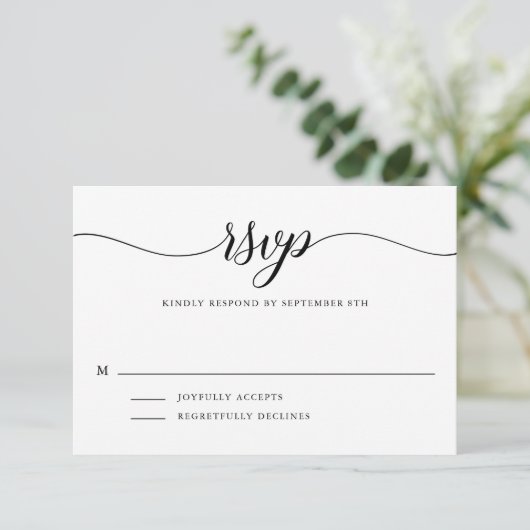 Carte D'accompagnement Rayures noires et blanches | Réponse simple script (Debout devant)