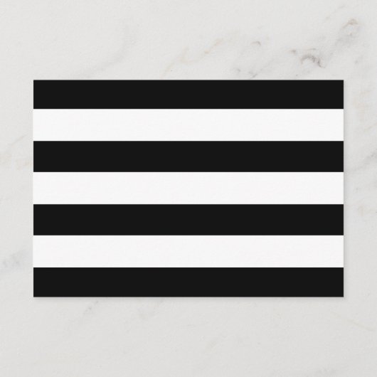 Carte D'accompagnement Rayures noires et blanches | Réponse simple script (Dos)