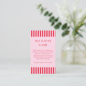 Carte D'accompagnement Rayures Rouges & Roses Rétro The Panty Game (Debout devant)