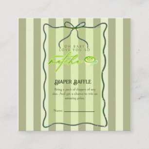 Carte D'accompagnement Rayures Vert Sauge Amour Tellement Matcha Tirage a