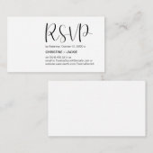 Carte D'accompagnement Réaction RSVP minimale moderne, script noir (Devant / Derrière)