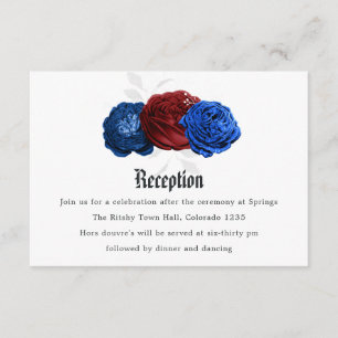 Carte D'accompagnement Réception 4 juillet mariage rouge blanc et bleu