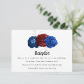 Carte D'accompagnement Réception 4 juillet mariage rouge blanc et bleu (Debout devant)