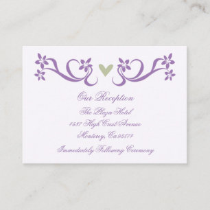 Carte D'accompagnement Réception Accentuation du coeur violet Insérez les