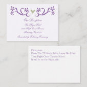 Carte D'accompagnement Réception Accentuation du coeur violet Insérez les (Devant / Derrière)