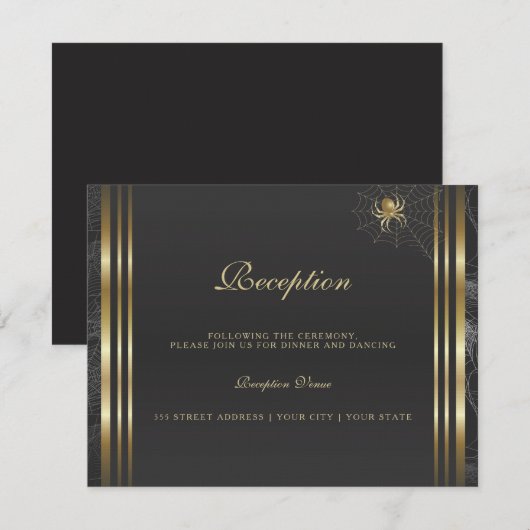 Carte D'accompagnement Réception Araignées D'Or (Devant / Derrière)