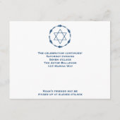 Carte D'accompagnement Réception Bar Mitzvah Navy Blue de Noah Jack (Dos)