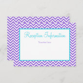 Carte D'accompagnement Réception Bat mitzvah Chevron Purple Turquoise Blu (Devant / Derrière)