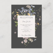 Carte D'accompagnement Réception Boho Fleur sauvage au charbon de bois (Devant)