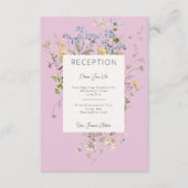 Carte D'accompagnement Réception Boho Fleur sauvage Rose (Devant)
