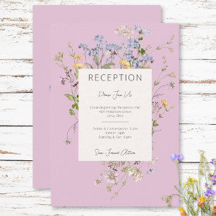 Carte D'accompagnement Réception Boho Fleur sauvage Rose