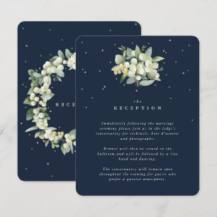 Carte D'accompagnement Réception Bouquet Navy foncé Snowberry + Eucalyptu