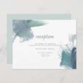 Carte D'accompagnement RÉCEPTION | Brochures bleues chic et moderne Dusty (Devant / Derrière)