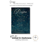 Carte D'accompagnement Réception Céleste Midnight Blue Crescent Moon