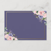 Carte D'accompagnement Réception Chic Blush Pink Lavender Floral Wedding (Dos)