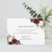 Carte D'accompagnement Réception classique de mariage floral d'ivoire de (Debout devant)