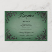 Carte D'accompagnement Réception Coeur en Filigre Noir et Vert gothique (Devant)