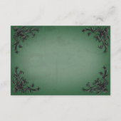 Carte D'accompagnement Réception Coeur en Filigre Noir et Vert gothique (Dos)