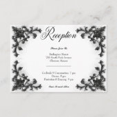 Carte D'accompagnement Réception Coeur en noir et blanc gothique (Devant)