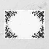 Carte D'accompagnement Réception Coeur en noir et blanc gothique (Dos)