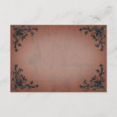 Carte D'accompagnement Réception Coeur Gothique Noir & Rouille Filigree (Dos)