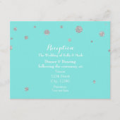 Carte D'accompagnement Réception Confetti Parties scintillant Turquoise & (Devant)
