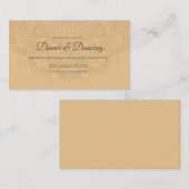 Carte D'accompagnement Réception Contemporaine Brown Peach Mandala (Devant / Derrière)