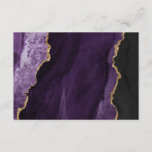 Carte D'accompagnement Réception de fausse agate violette et dorée (Dos)