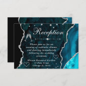 Carte D'accompagnement Réception de Faux Paillettes de Teinte et d'Argent (Devant / Derrière)