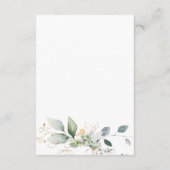 Carte D'accompagnement Réception de feuillage vert et or aquarelle (Dos)