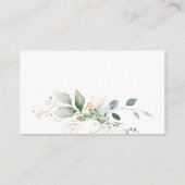 Carte D'accompagnement Réception de feuillage vert et or aquarelle (Dos)