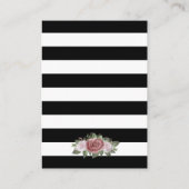 Carte D'accompagnement Reception de Floral Wedding Black White Blush (Dos)